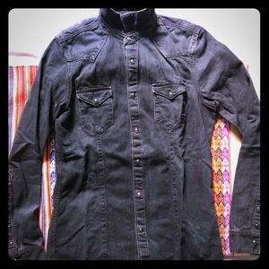 H&M black jean shirt long sleeve